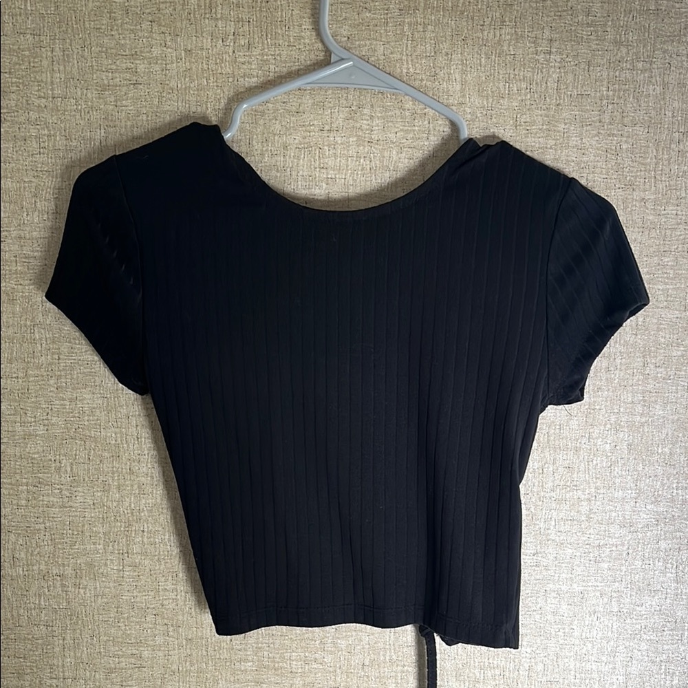 Black Ribbed Women's Top